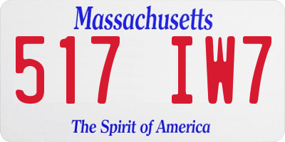 MA license plate 517IW7