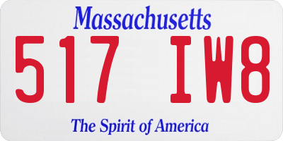 MA license plate 517IW8