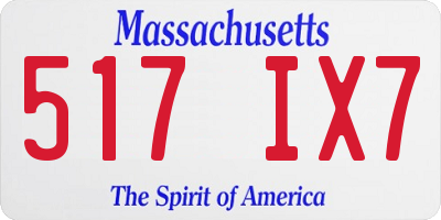 MA license plate 517IX7