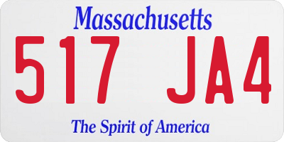 MA license plate 517JA4