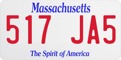 MA license plate 517JA5