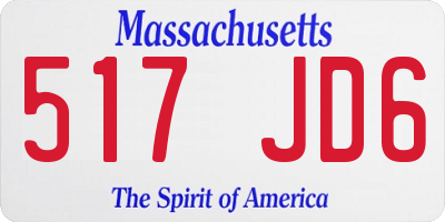 MA license plate 517JD6