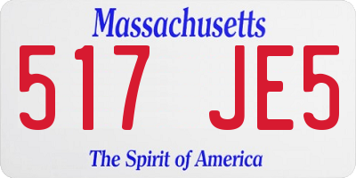 MA license plate 517JE5