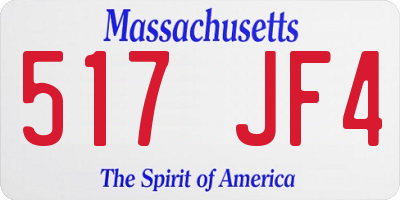 MA license plate 517JF4