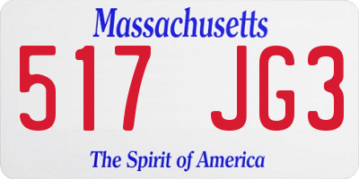MA license plate 517JG3