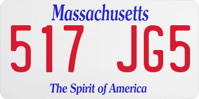 MA license plate 517JG5