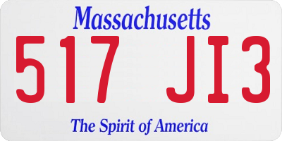 MA license plate 517JI3