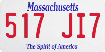 MA license plate 517JI7