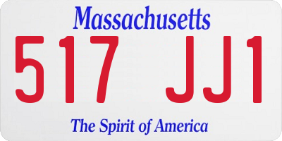 MA license plate 517JJ1