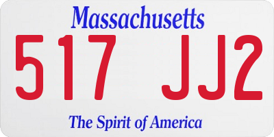 MA license plate 517JJ2