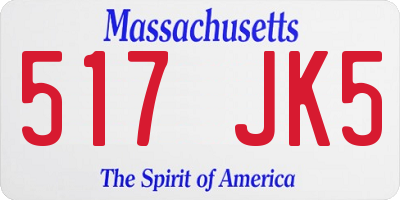 MA license plate 517JK5