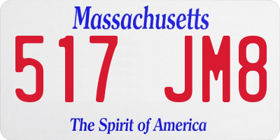 MA license plate 517JM8