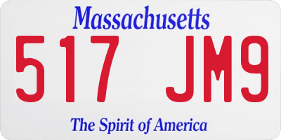 MA license plate 517JM9