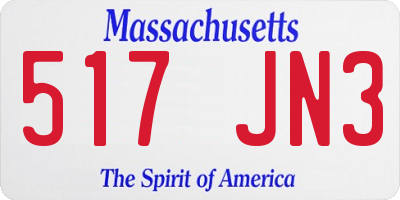 MA license plate 517JN3