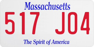 MA license plate 517JO4
