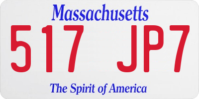MA license plate 517JP7