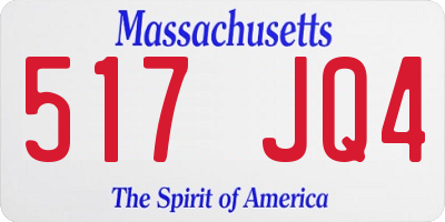 MA license plate 517JQ4