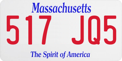 MA license plate 517JQ5