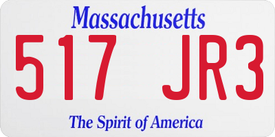 MA license plate 517JR3
