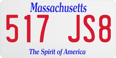 MA license plate 517JS8
