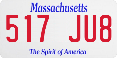 MA license plate 517JU8