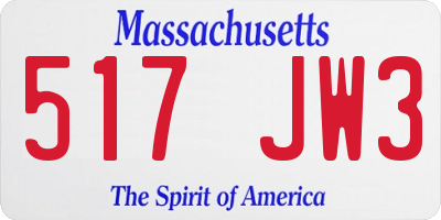 MA license plate 517JW3