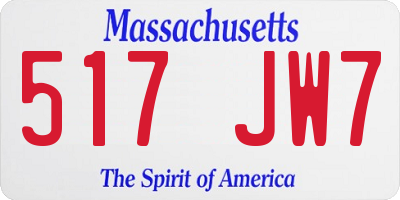 MA license plate 517JW7