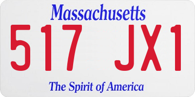 MA license plate 517JX1