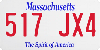 MA license plate 517JX4