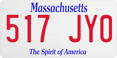 MA license plate 517JY0