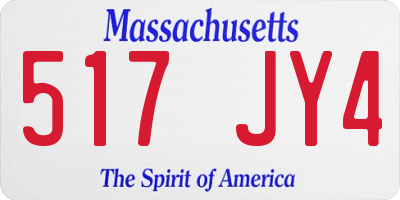 MA license plate 517JY4