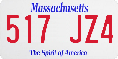 MA license plate 517JZ4