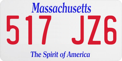 MA license plate 517JZ6