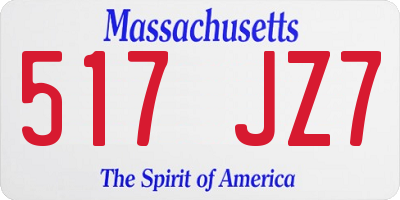 MA license plate 517JZ7