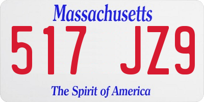 MA license plate 517JZ9