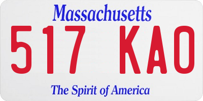 MA license plate 517KA0