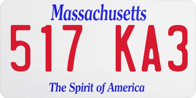 MA license plate 517KA3