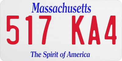 MA license plate 517KA4