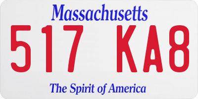 MA license plate 517KA8