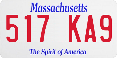 MA license plate 517KA9
