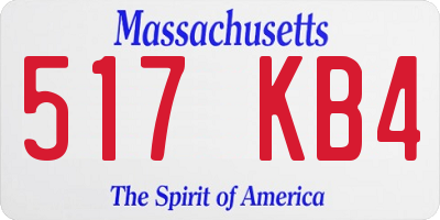 MA license plate 517KB4