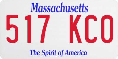 MA license plate 517KC0