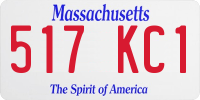 MA license plate 517KC1