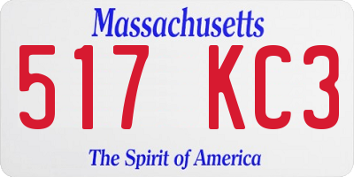 MA license plate 517KC3