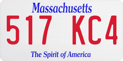 MA license plate 517KC4