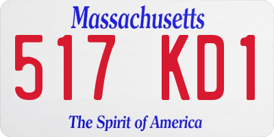 MA license plate 517KD1