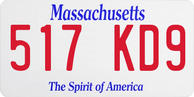 MA license plate 517KD9