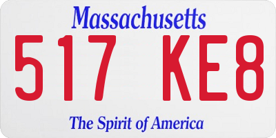 MA license plate 517KE8