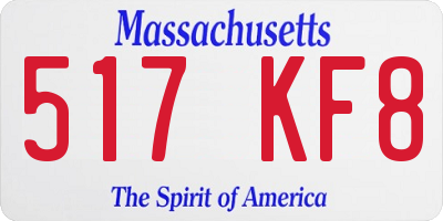 MA license plate 517KF8