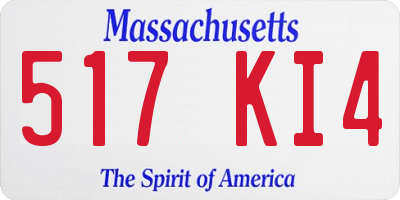 MA license plate 517KI4
